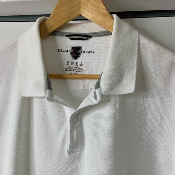 Men’s Black Brown Polo Shirt – XL – 100% Cotton In White - Picture 3 of 10